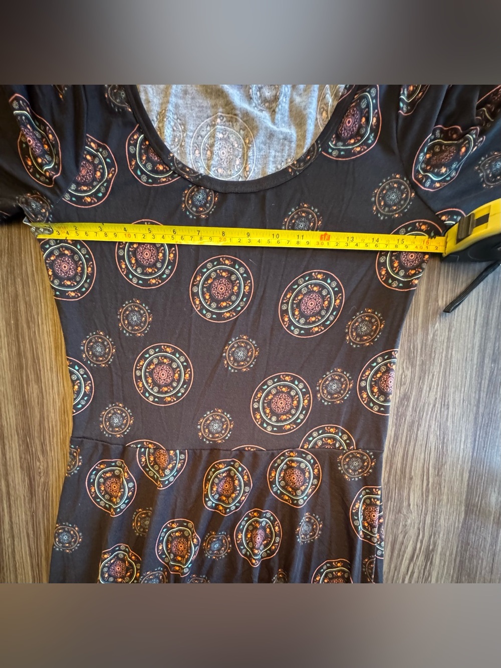 NWT LuLaRoe Black Maxi Dress with Multicolor Medallion Print - Picture 5 of 6